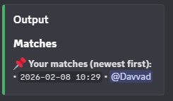 Match overview with direct follow-up